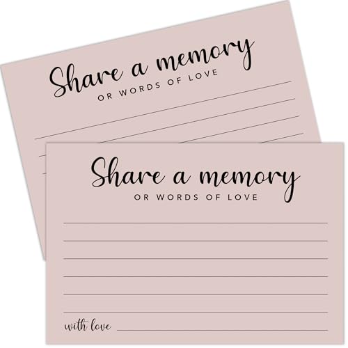 Share a Memory Cards for Celebration of Life, Graduation, Retirement, Birthdays, Guest Book Ideas, Funeral Sign In Book For Memorial Service, 4x6 Inches Set of 50 Pcs(Gray Pink) -A11 - color: Pink