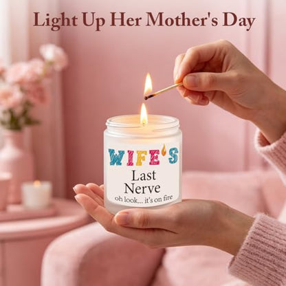 Romantic Gifts for Wife from Husband Novelty Lavender Scented Soy Candle Gift Mothers Day Christmas Anniversary Valentines Wedding Birthday Gift for Wife - color: Wife