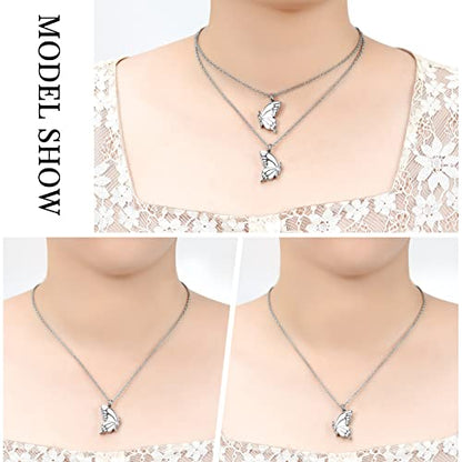 constantlife 2 Pack Butterfly Urn Necklaces for Ashes for Women Girls Stainless Steel Pendants Cremation Keepsake Jewelry Mother Daughter Sister Friendship Memorial Gifts - color: Silver