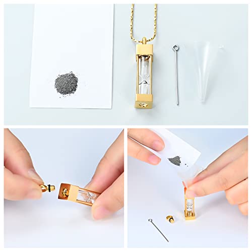 Imrsanl Glass Hourglass Urn Necklace Cremation Jewelry for Ashes - color: Customize 2