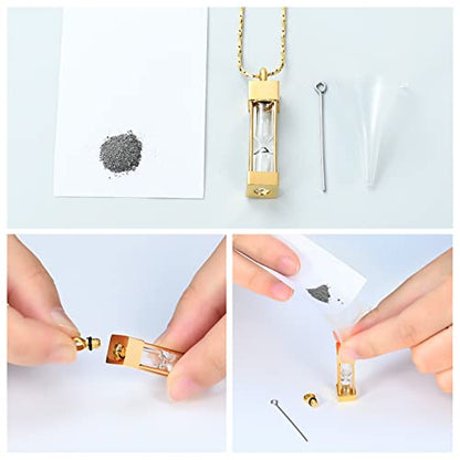 Imrsanl Glass Hourglass Urn Necklace Cremation Jewelry for Ashes - color: Customize 2