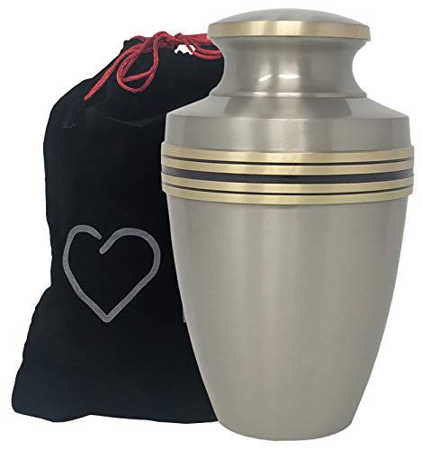 Revere Pewter Adult Cremation Urn - Modern Accents - Silver - Momentful Life