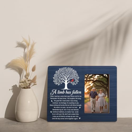 Memorial Picture Frame, Sympathy Photo Frame, Loss of Loved One Gift, Cardinal Tree Remembrance Keepsake, 4x6 Photo - color: Blue Limb