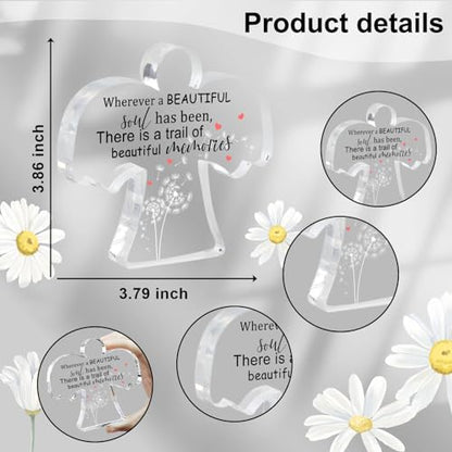 Sympathy Gifts, Angel Acrylic Memorial Condolence Gift, Grieving Gift, Remembrance Grief Dandelion Theme Gifts for Loss of Loved One, Sympathy Sign for Home Living Room Table Centerpiece Decor - style: 025