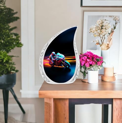 Racer Bike Teardrop Urns, Small Urns for Human Ashes, Urn for Ashes Adult Male, Urns for Human Ashes Adult Female, Tiny Urn, Miniature Urn, Memorial Urns and Keepsakes for Ashes 3 Inch 1 Pcs - size: Keepsake-1