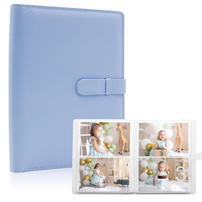Photo Albums 4x6 Pictures – 152 Pockets Vegan Leather Cover Memory Album Book, Suitable for Family Wedding Boys Girls and Babies Storage (Blue) - color: Blue