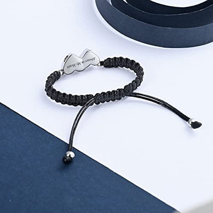 constantlife Double Heart Cremation Bracelet for Ashes for Women Stainless Steel Pendant Urn Memorial Jewelry Loved Ones Human Pet Funeral Keepsake Gift - color: Always in My Heart-Silver