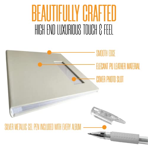 2x6 Strip Album, White Cover White Pages, 2 Gel Pens, 20pk - color: White, size: 20