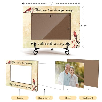 Cardinal Memorial Picture Frame, Sympathy Frames for Loss of Loved One, Bereavement Gifts Cardinal Memorial Gifts Table Decor Wooden Cardinal Photo Frame 4x6 Photo /06 - style: 02