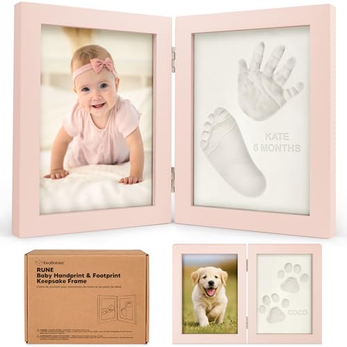 Baby Hand and Footprint Kit, Quick Dry Clay Newborn Keepsake (Petal Pink) - color: Petal Pink