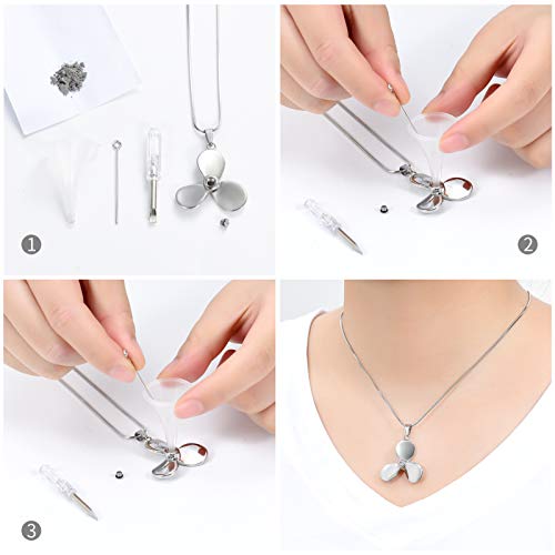 Flower Cremation Ashes Jewelry Cremation Necklace Memorial Locket for Ashes Keepsake Urn Pendants for Women/Men - color: Silver 1
