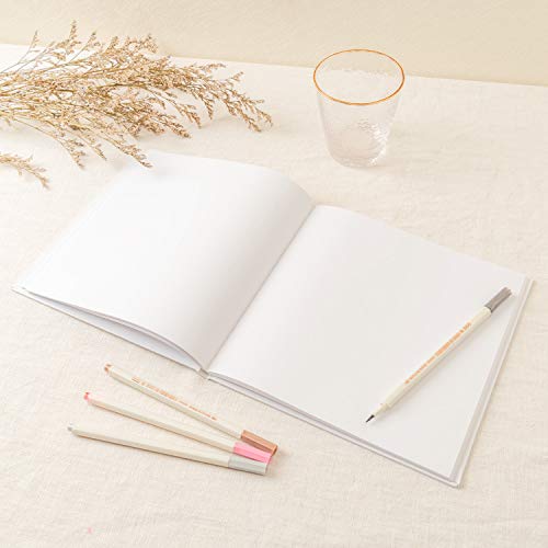 Calculs Polaroid Bridal Shower Guest Book From Miss To Mrs Bachelorette Party Picture Book 8.5” Square Blank Pages, White Cover Rose Gold Foil Stamping - style: Traditional