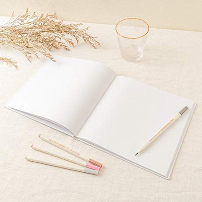 Calculs Polaroid Bridal Shower Guest Book From Miss To Mrs Bachelorette Party Picture Book 8.5” Square Blank Pages, White Cover Rose Gold Foil Stamping - style: Traditional