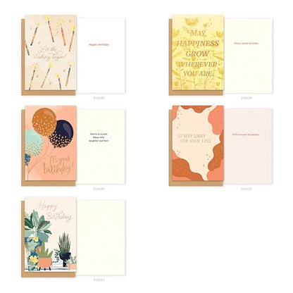 American Greetings 10-Count All Occasions Card Bundle with Envelopes- Birthday, Congrats, Support, Friendship, Thank You, and Sympathy