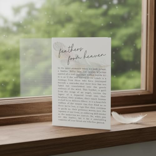 "Feathers from Heaven" Sympathy Windcatcher and A5 Greeting Card - A Comforting Memorial Gift (Sympathy)
