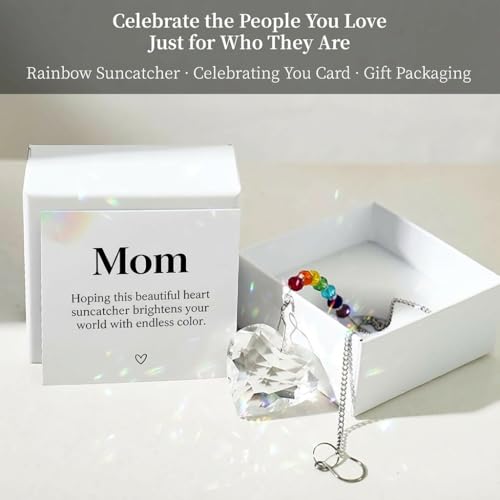 Hegelda Birthday Gifts for Mom Crystal Suncatcher Christmas Ornaments | Unique Valnetines day Thanksgiving Mothers Day Gifts for Mom Stepmother Adoptive Mother Mother Momma Mommy from Daughter Son - color: Mom