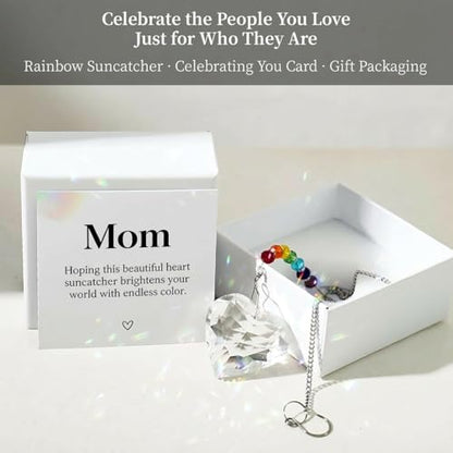 Hegelda Birthday Gifts for Mom Crystal Suncatcher Christmas Ornaments | Unique Valnetines day Thanksgiving Mothers Day Gifts for Mom Stepmother Adoptive Mother Mother Momma Mommy from Daughter Son - color: Mom