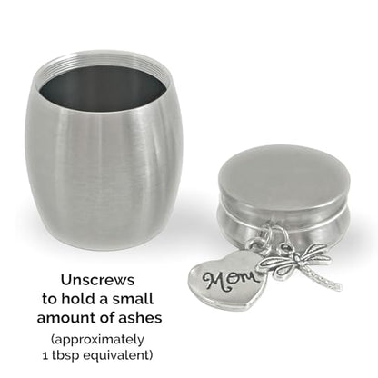 Small Urn for Mom Dragonfly Keepsake Miniature Ashes Holder for Loss of Mother for Cremation Ashes Memorial Vial