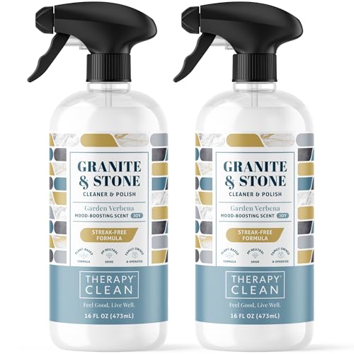 Therapy Granite & Stone Cleaner and Polish - Marble & Quartz (2 Pack) | Safe for granite, marble, quartz, quartzite & sealed stone countertops. Two 16oz bottles. Streak-free, non-toxic formula. - style: Granite Cleaner 16 oz. (Pack of 2)