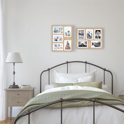 Collage Picture Frame Beige Wood 4x6 5-Opening 1 Pack - color: Beige, size: 5 4X6