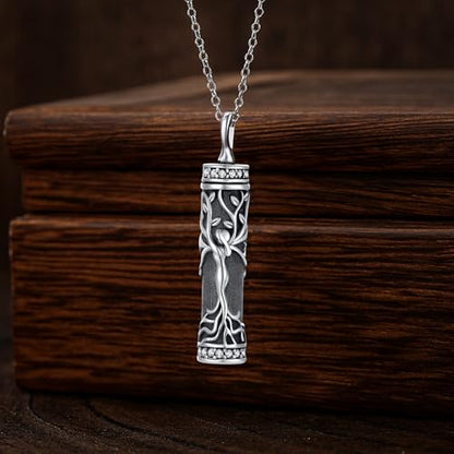 Flower Cute Animal Sterling Silver Pendant Urn Ashes Necklace for Women BF0709 - color: C *Tree Life 4