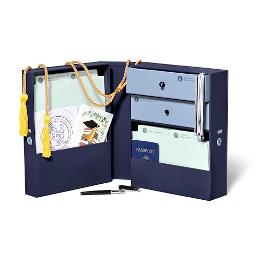 Savor | Life Essentials & Graduate Keepsake Organizer | Keep High School and College Graduation Memorabilia Organized and Safe in One Convenient Home with this Gift for Students and Grads - color: Blue, size: No Customization