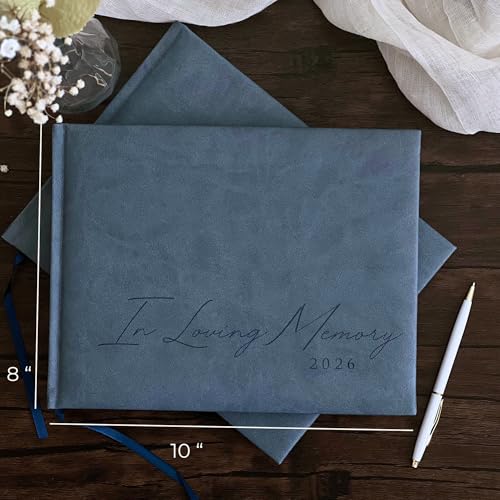 Funeral Guest Book 2026 Celebration Of Life Memorial Service - Custom Year - color: Navy Blue, size: 2026