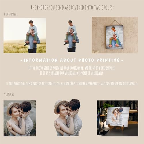 Custom Photo Printed on Wood Home Wall Decor Personalized Picture Frames - color: Pastel Design
