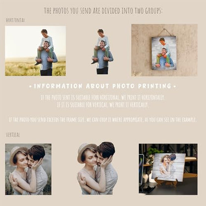 Custom Photo Printed on Wood Home Wall Decor Personalized Picture Frames - color: Pastel Design
