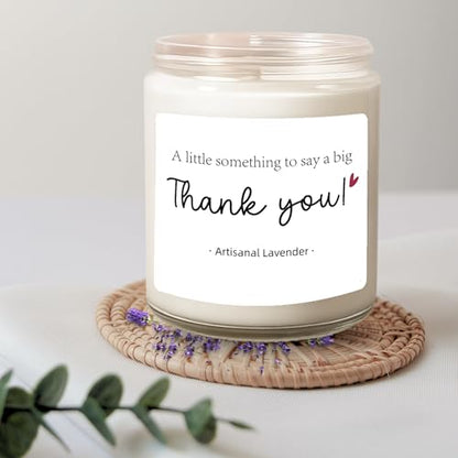 Thank You Gifts for Women Men – A Little Something to Say a Big Thank You | | 9oz Lavender Woods Soy Wax Candle | Appreciation Gift Teacher Coworker Nurse Boss Hostess Friend Employee - color: Thank You