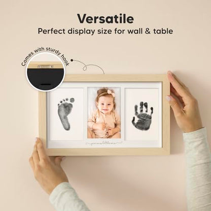 Inkless Hand and Footprint Kit, Boy Girl Newborn Keepsake (Ash Wood) | No Mess Ink Pad for Baby Handprint, Clean Touch Paw Print Kit for Dog Picture Frame, Personalized Baby Christmas Shower Gifts - color: Ash Wood