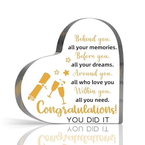 Graduation Keepsake Plaque, Inspirational Graduation Gifts for Women Men, Congrats Acrylic for High School College Graduate Son Daughter Friend, Home School Desk Shelf Decorations - style: Graduation 01
