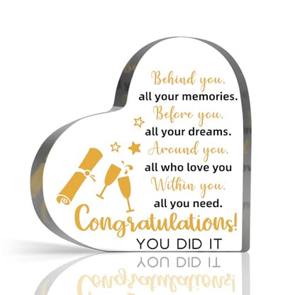 Graduation Keepsake Plaque, Inspirational Graduation Gifts for Women Men, Congrats Acrylic for High School College Graduate Son Daughter Friend, Home School Desk Shelf Decorations - style: Graduation 01