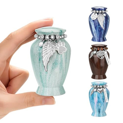 Small Pet Urn for Dog Cat Ashes Keepsake Aluminium | Mini Urn for Ashes, Meaningful Memorial Keepsake Gift, Durable Aluminum Cremation Urn with Elegant Design - style: Grey Pet