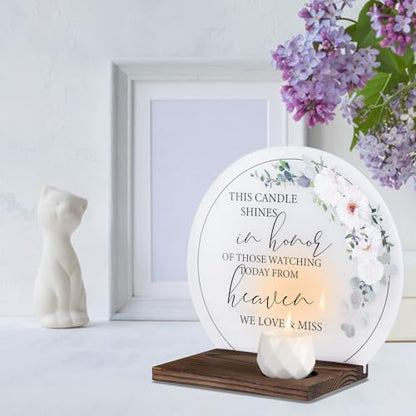 Memorial Candle Wedding Memorial Sign | Sympathy Gifts, Memorial Service Decorations, Bereavement Gifts for Loss of Loved One, in Memory of Mom Father Husband