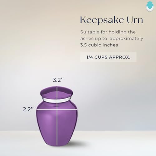 Embrace Keepsake Personalized Butterfly Cremation Urns for Human Ashes I Purple Funeral Urn for Men and Women with Double Side Engraving I 3.5 lbs - color: Purple