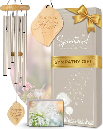 Premium Memorial Wind Chimes for Loss of Loved One - Tranquil Pearl (32")