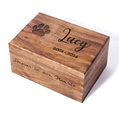 Personalized Wooden Tree of Life Cremation Urn for Human & Pet Ashes, Handmade Wood Memorial Funeral Burial Urn Box for Adults, Male/Female, Custom Sizes 6"x4"x3" to 11"x7"x4" (40–250 lbs Capacity)