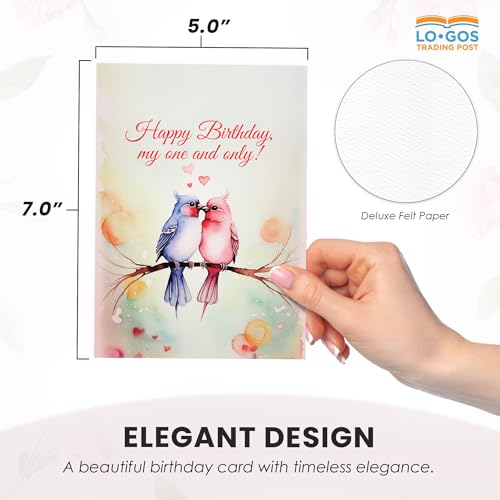Logos Trading Post Christian Happy Birthday Card - To the love of my life, may your birthday be as bright as your smile - Gift Cards for Women with Love Quote