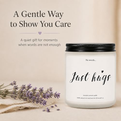 Sympathy Gifts for Loss of Loved One, Lavender Memorial Candle | 7 oz natural soy wax, cotton wick, and up to 50 hours of steady glow for grief, miscarriage, thinking of you, or recovery.