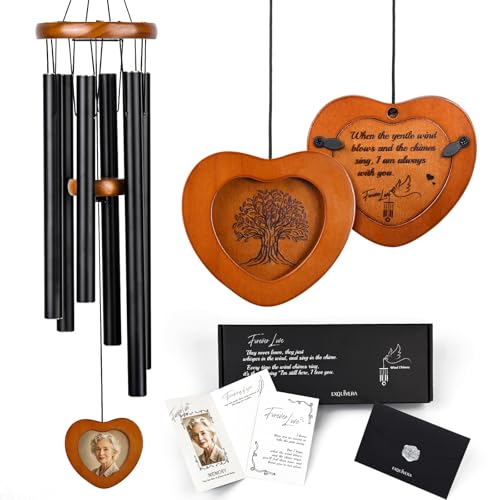 Memorial Wind Chimes for Loss of Loved One, 32 Inch Sympathy Wind Chimes | In Memory of Mom Dad or Husband, Deep Tone Bereavement Gift, Remembrance Condolence Gift for Funeral, Grief - size: 32 inch- Heart shaped