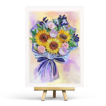 Sympathy Sunflower Quilling Card, 5 x 7 inches, Thank You - color: Fabulous Sunflower