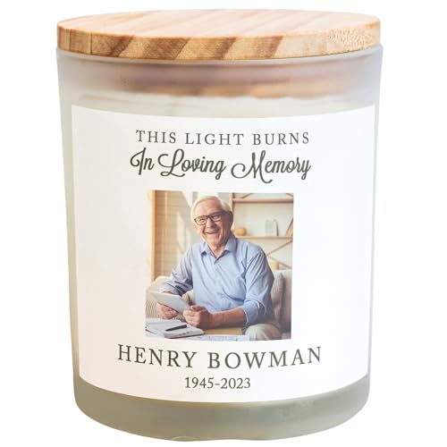 Personalized Memorial Candle Gift | Celebration of Life | Happy Heavenly Birthday | Sympathy Loss of Mother Father | Grief Sympathy and Condolence Gift for Loss of Loved One Mom Dad Brother Remebrance