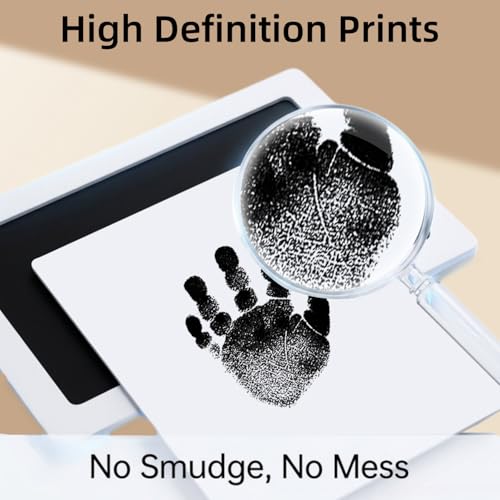 Baby Handprint and Footprint XL Size Kit,2 Pcs Baby Handprint Ink Pads with Clean-Touch & 6 Imprint Cards Safe for Baby, Baby Keepsake, Pet Paw Print | No Mess Clean Touch Ink Pads for Baby,Baby Safe,2 Pieces Inkless Hand and Footprint Kit with 6 Cards,Ne
