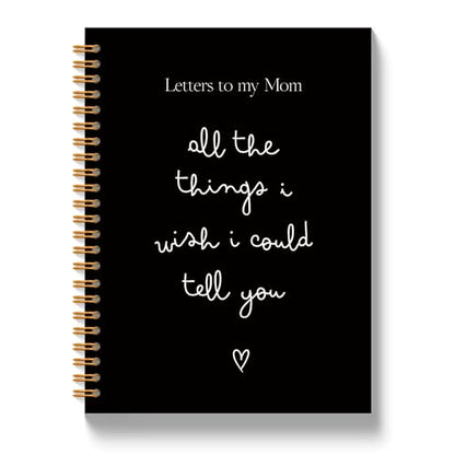 JLLBF Letters to My Mom Spiral Notebook, Black Grief Journal Notebooks for Loss of Mom, Sympathy Gifts for Loss of Mother, Remembrance Bereavement Gift Journal Notebook, 5.5x8.3 Inch - color: Black Letters Mom