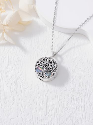 WINNICACA Urn Necklaces for Ashes 925 Sterling Silver Tree of Life Ash Necklace Cremation Jewelry Urn Pendants for Women Memorial Gifts for Birthday Christmas Funeral - style: 04-Urn