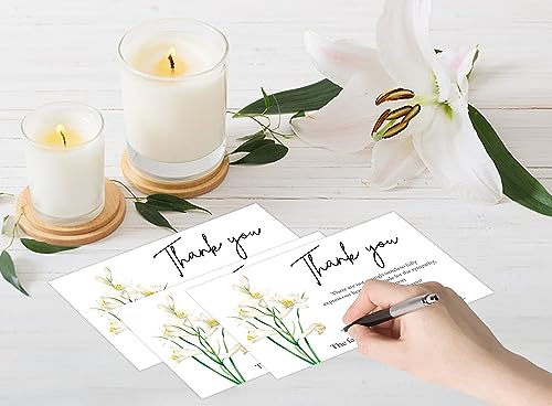 lily Minimalism Funeral Thank You Cards with Envelopes,Fillable Funeral Thank You Cards,Thank You Notes,Thank You Notes With Envelopes Set,Floral Thank You Cards,Personalized Thank You Cards,G4 - color: multicolorGX04