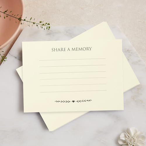 ANGEL & DOVE 25 Ivory 'Share a Memory' Funeral Remembrance Cards