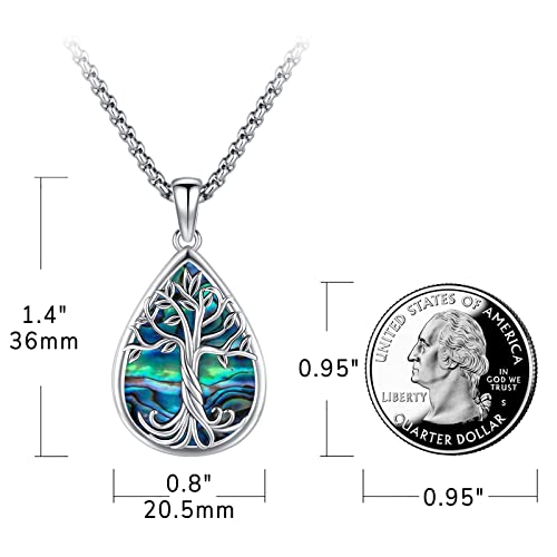 Eusense Tree of Life Necklace for Women Men Sterling Silver 925 Tree Urn Locket Cremation Jewelry Family Tree Pendant Gifts for Her Him Mom Dad Grandma Daughter - style: E-A-Tree of Life Necklace