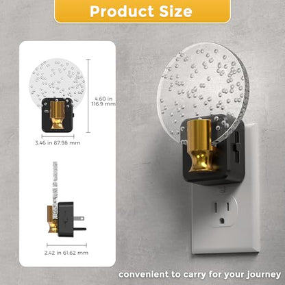 L LOHAS LED Night Lights Plug into Wall, Dusk to Dawn Sensor - color: Rotating Bubble-3000K, size: 1 Pack
